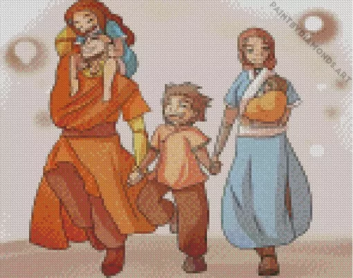 Aang And Katara Family Diamond Painting