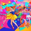 Abstract Colorful Ballerinas Diamond Painting