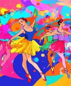 Abstract Colorful Ballerinas Diamond Painting