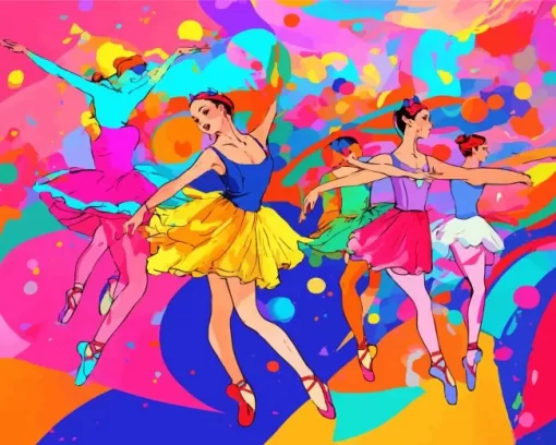 Abstract Colorful Ballerinas Diamond Painting