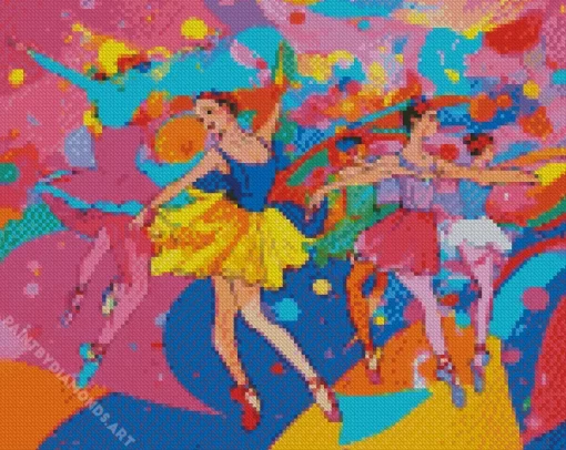 Abstract Colorful Ballerinas Diamond Painting