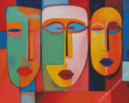 Abstract Faces Diamond Painting