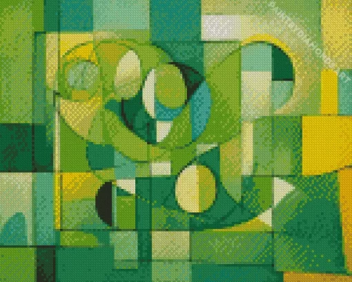 Abstract Green Mosaic Diamond Painting