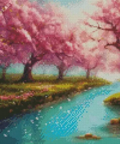 Aesthetic Fantasy Cherry Blossom Diamond Painting