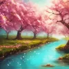 Aesthetic Fantasy Cherry Blossom Diamond Painting