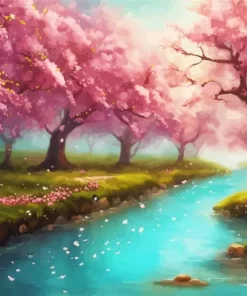 Aesthetic Fantasy Cherry Blossom Diamond Painting