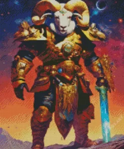 Armored Goat Diamond Painting