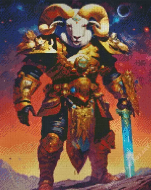 Armored Goat Diamond Painting