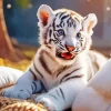 Baby Albino Tiger Diamond Painting