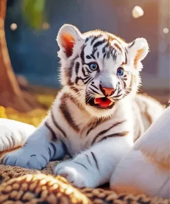 Baby Albino Tiger Diamond Painting