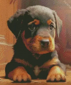 Baby Rottweiler Diamond Painting