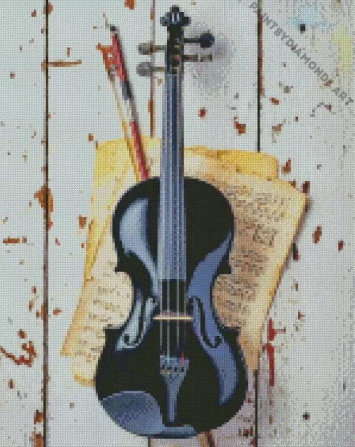 Black Violin Diamond Painting