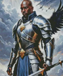 Black Warrior Angel Diamond Painting