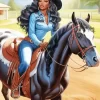 Black Woman Cowgirl Diamond Painting