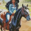 Black Woman Cowgirl Diamond Painting