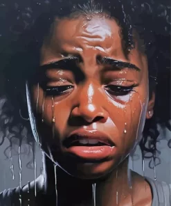 Black Woman Crying Diamond Painting