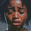 Black Woman Crying Diamond Painting