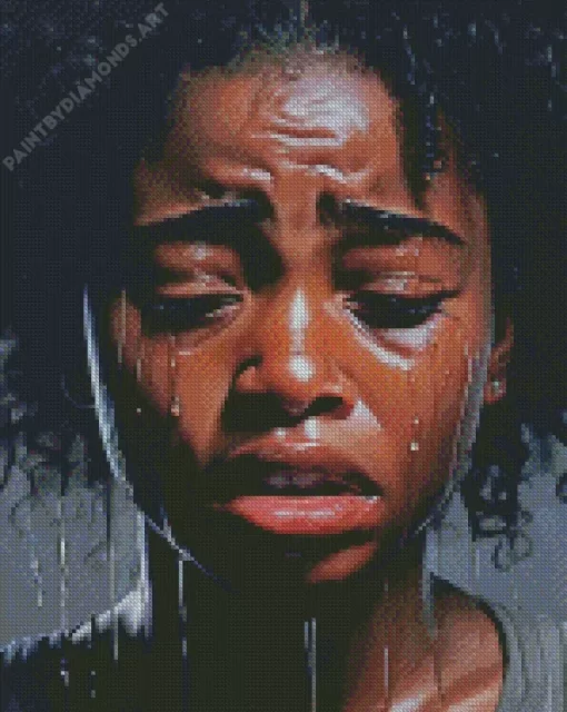 Black Woman Crying Diamond Painting