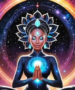 Black Woman Meditating Art Diamond Painting