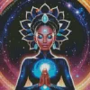 Black Woman Meditating Art Diamond Painting