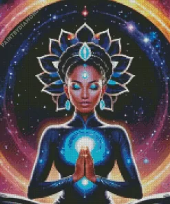 Black Woman Meditating Art Diamond Painting