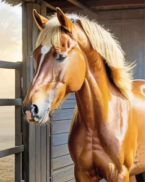 Blond Hair Horse Diamond Painting