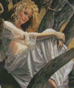 Blonde Angel Woman Diamond Painting