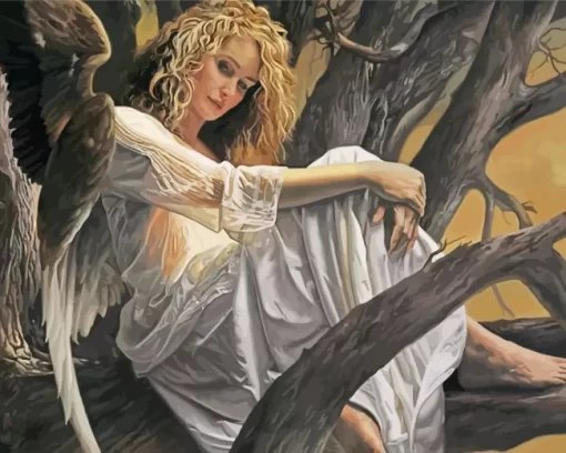 Blonde Angel Woman Diamond Painting