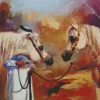 Blonde Arabian Horses Diamond Painting