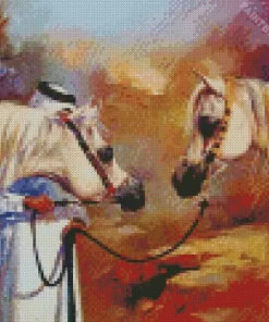 Blonde Arabian Horses Diamond Painting