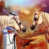 Blonde Arabian Horses Diamond Painting