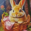 Blonde Bunny In A Basket Diamond Painting