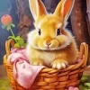 Blonde Bunny In A Basket Diamond Painting