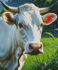 Blonde Cow Diamond Painting