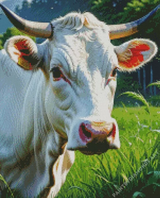 Blonde Cow Diamond Painting