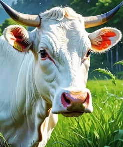 Blonde Cow Diamond Painting