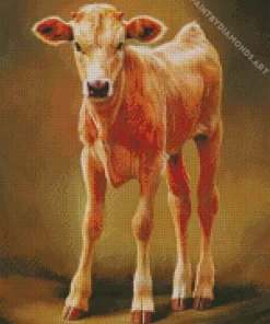 Blonde Cow Art Diamond Painting