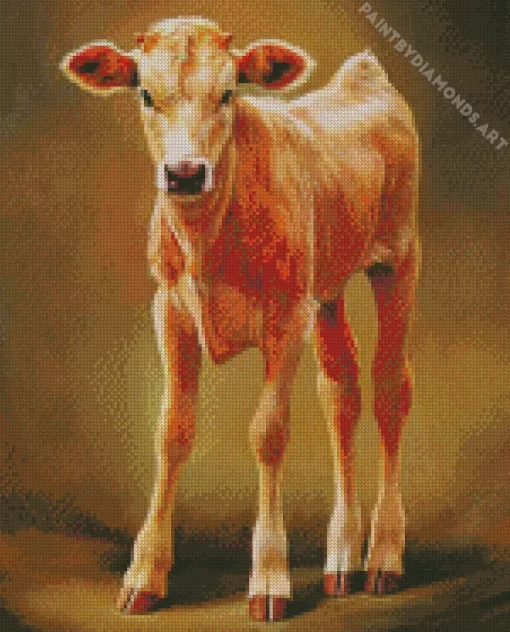 Blonde Cow Art Diamond Painting