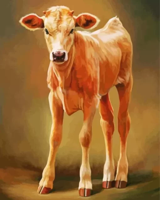 Blonde Cow Art Diamond Painting