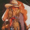 Blonde Cowgirl Art Diamond Painting