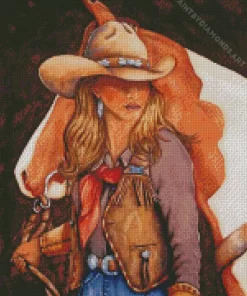 Blonde Cowgirl Art Diamond Painting