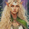 Blonde Elf With Green Eyes Diamond Painting