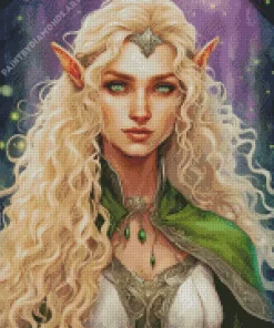 Blonde Elf With Green Eyes Diamond Painting