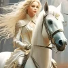 Blonde Girl And Horse Diamond Painting