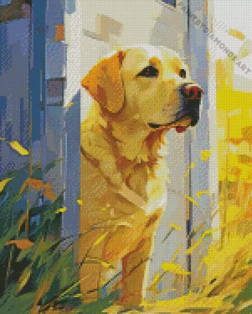 Blonde Labrador Dog Diamond Painting