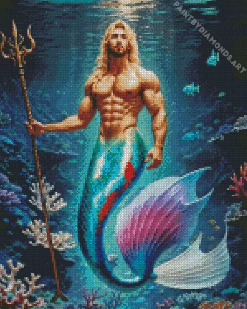 Blonde Merman Underwater Diamond Painting