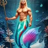 Blonde Merman Underwater Diamond Painting