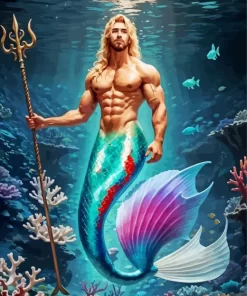 Blonde Merman Underwater Diamond Painting