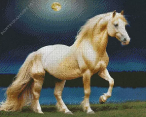 Blonde Stallion Diamond Painting