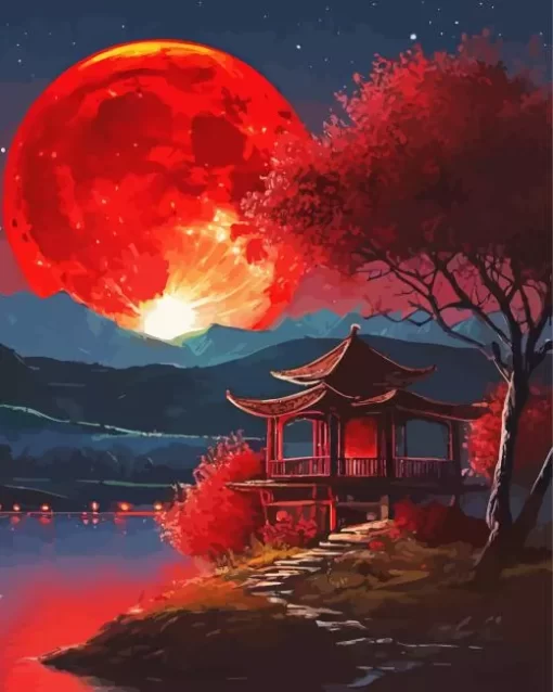 Blood Moon Art Diamond Painting